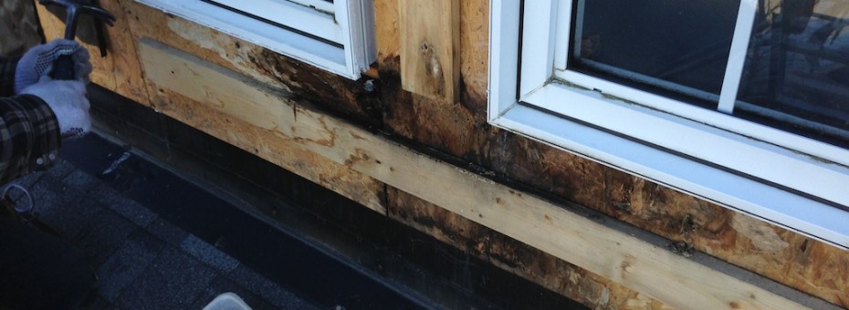 Removing old siding with old wood & plywood